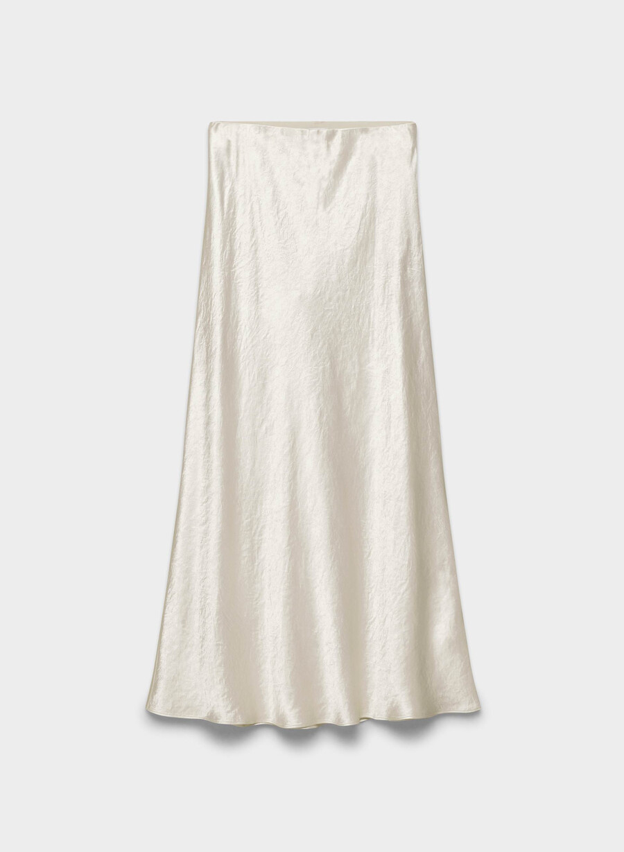 slip satin maxi skirt matte pearl