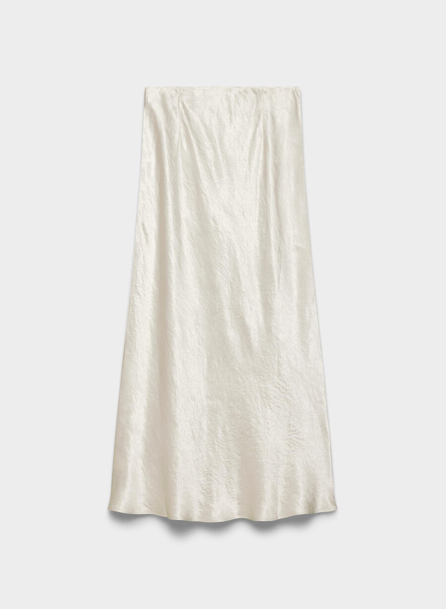 slip satin maxi skirt matte pearl
