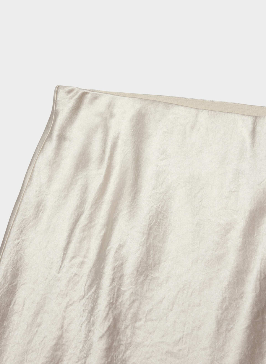 slip satin maxi skirt matte pearl