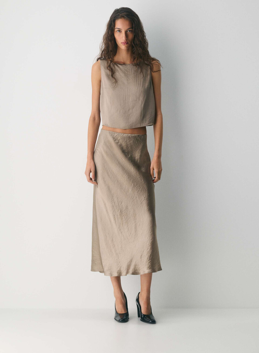slip satin maxi skirt nomad taupe