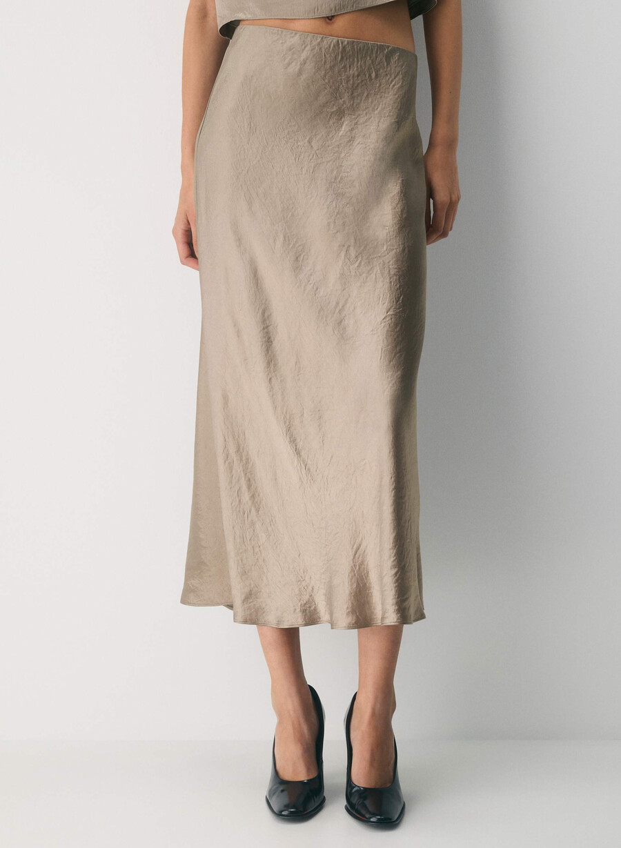 slip satin maxi skirt nomad taupe
