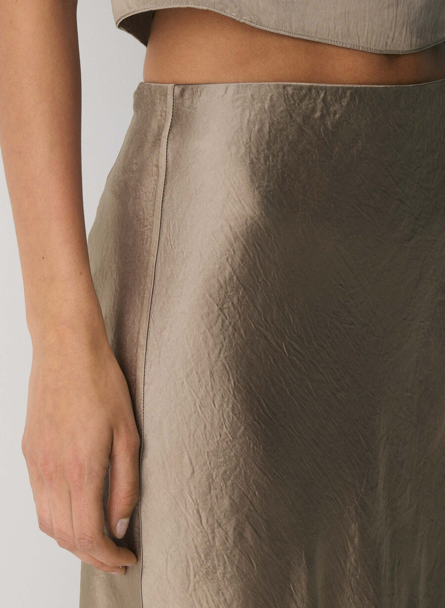 slip satin maxi skirt nomad taupe