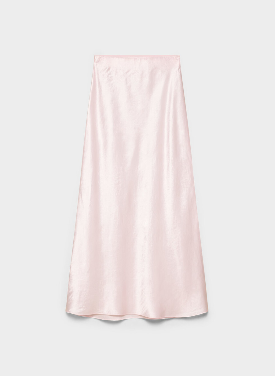 slip satin maxi skirt villa pink