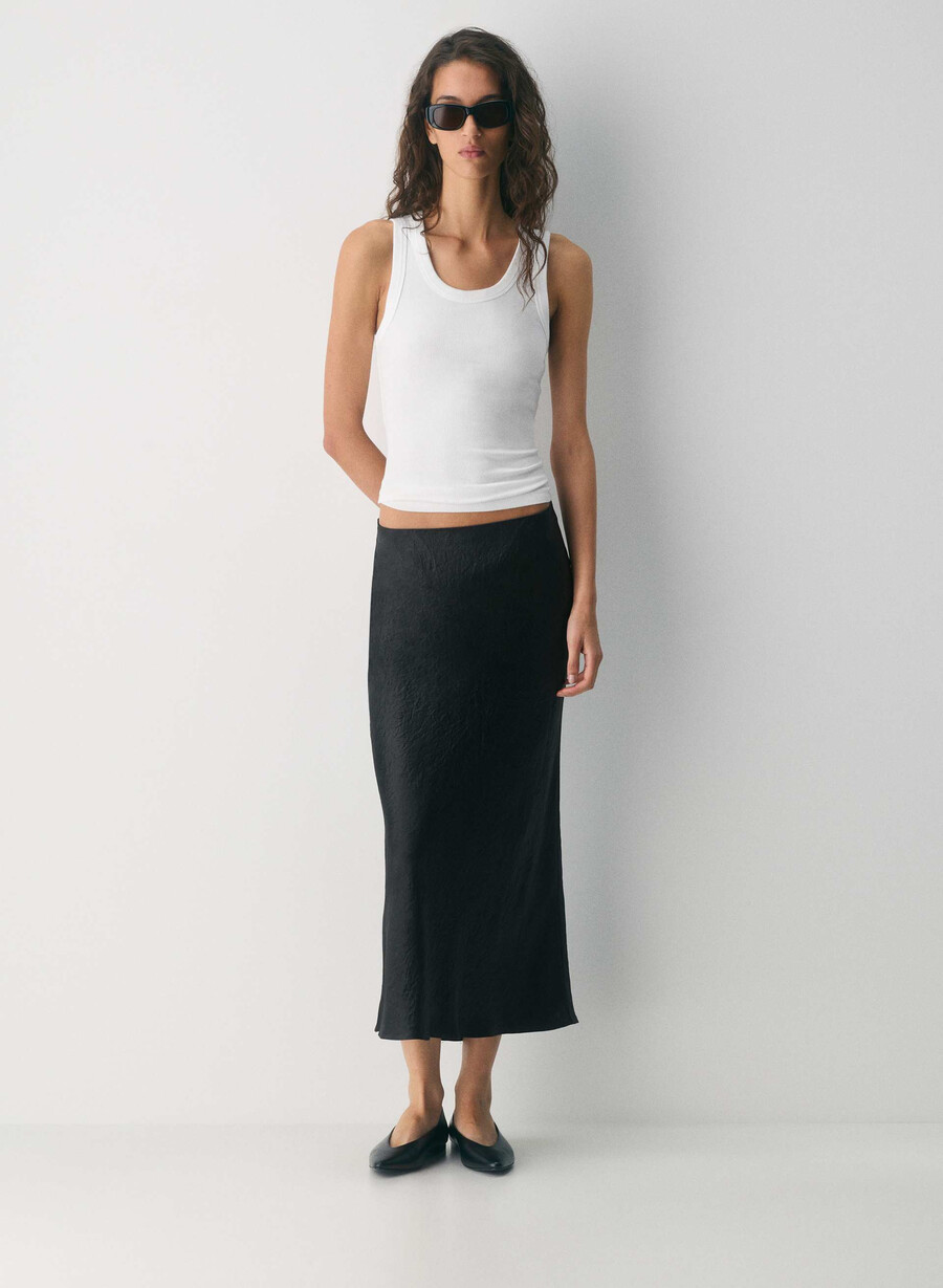 slip satin maxi skirt villa pink