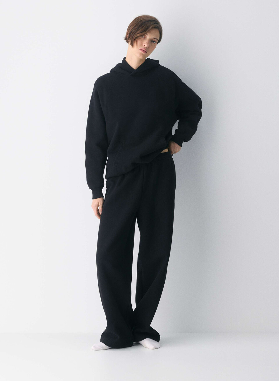 cozy sweatfleece boyfriend barrel sweatpant black