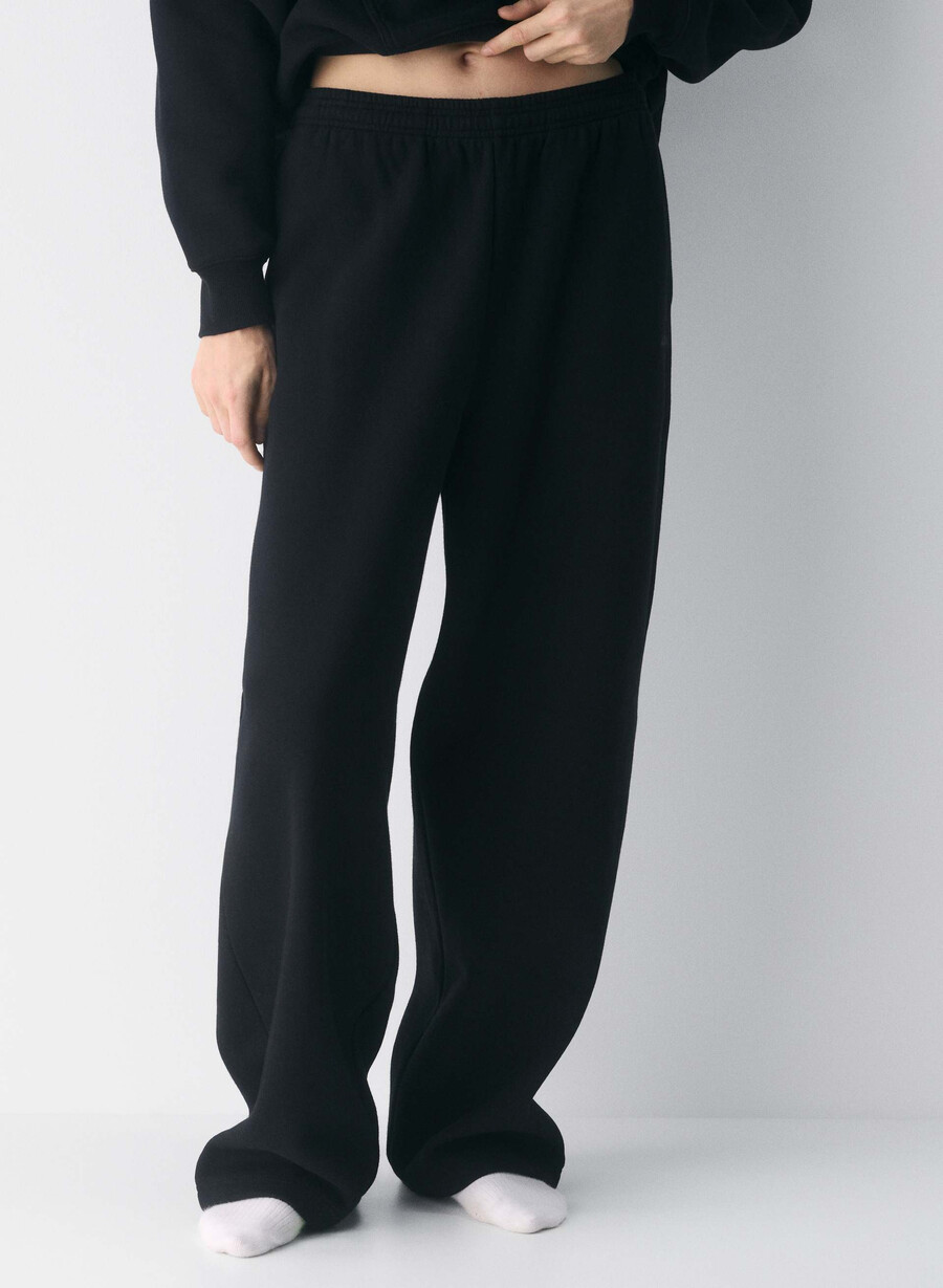 cozy sweatfleece boyfriend barrel sweatpant black