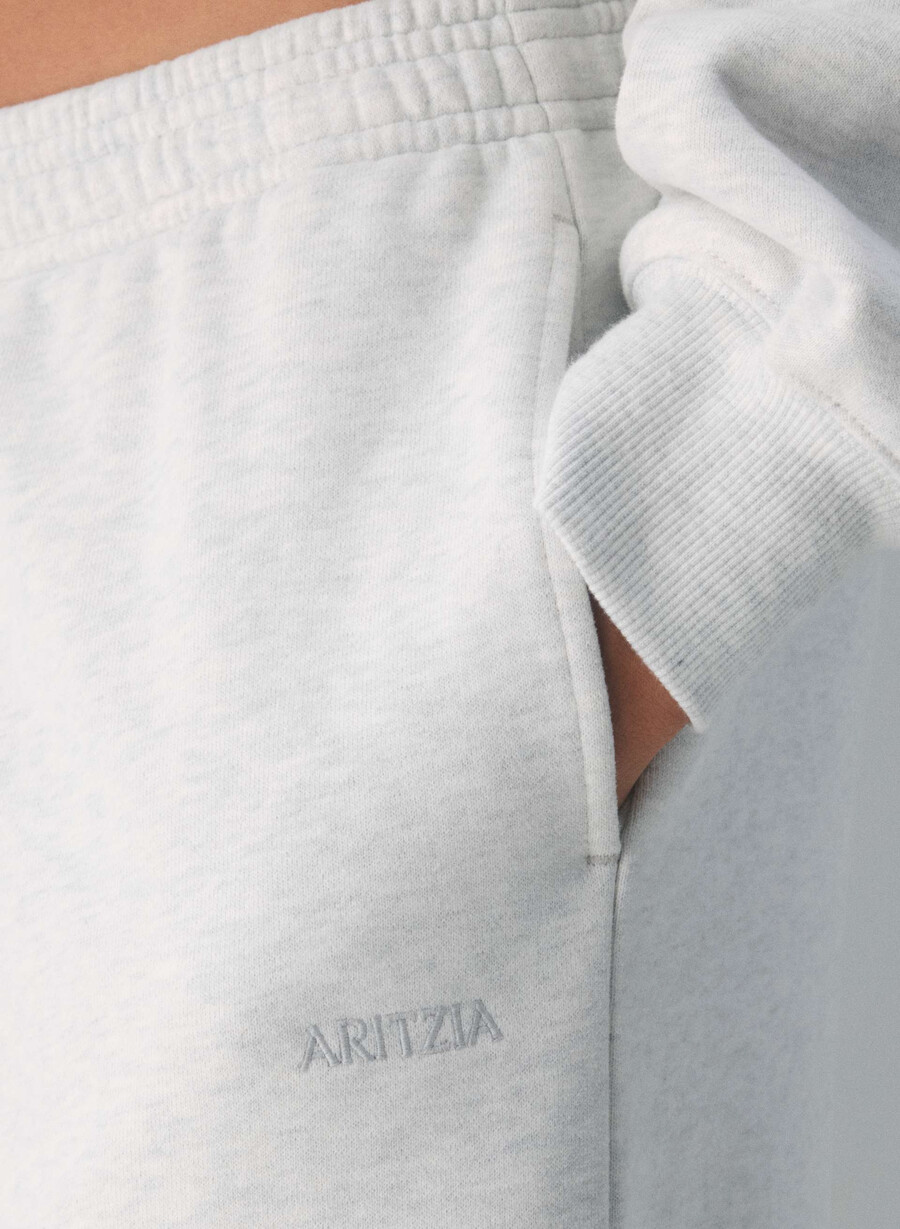 cozy sweatfleece boyfriend barrel sweatpant heather cloud white