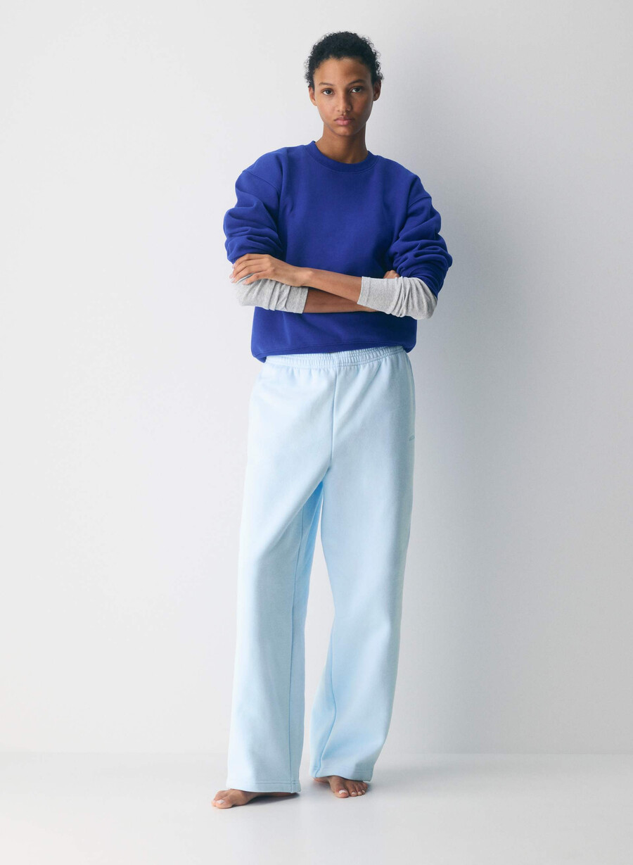 cozy sweatfleece boyfriend barrel sweatpant villa blue