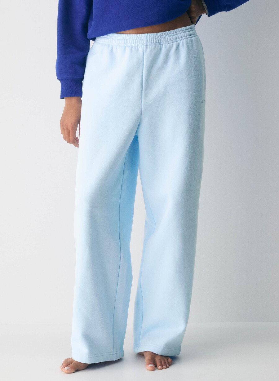 cozy sweatfleece boyfriend barrel sweatpant villa blue