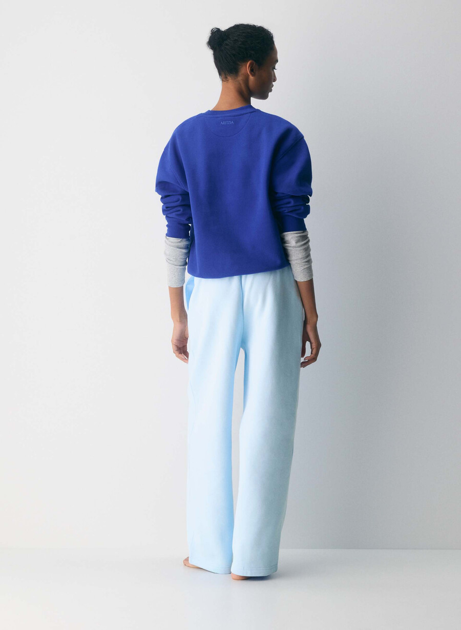cozy sweatfleece boyfriend barrel sweatpant villa blue