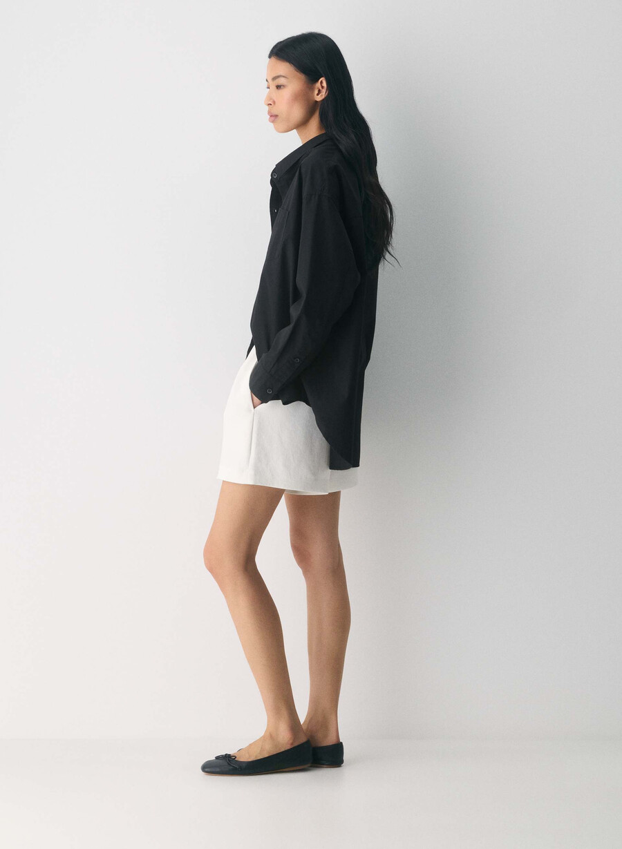 reminisce relaxed poplin shirt black