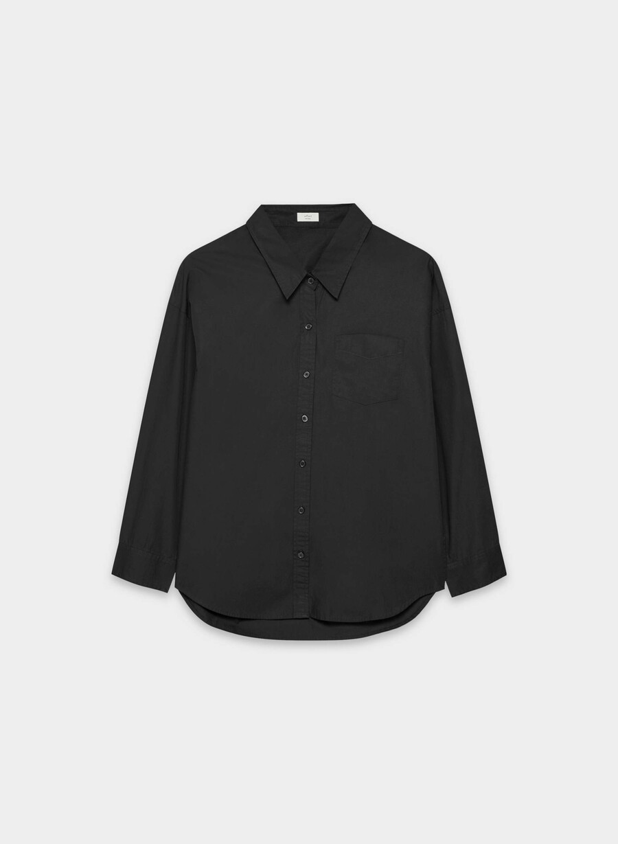 reminisce relaxed poplin shirt black