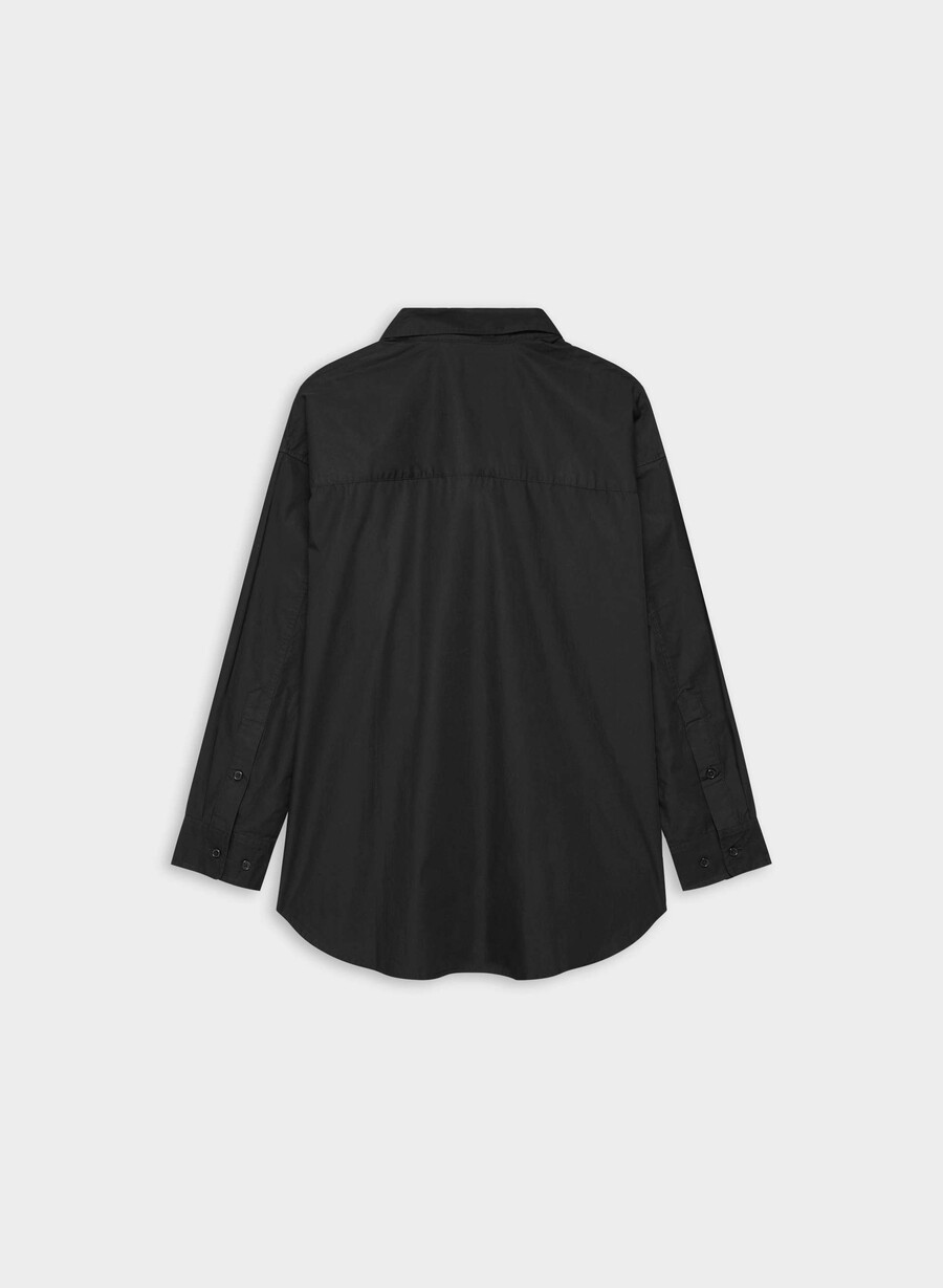 reminisce relaxed poplin shirt black