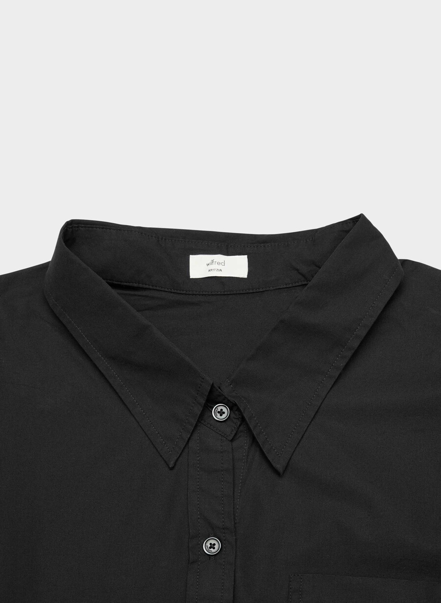 reminisce relaxed poplin shirt black