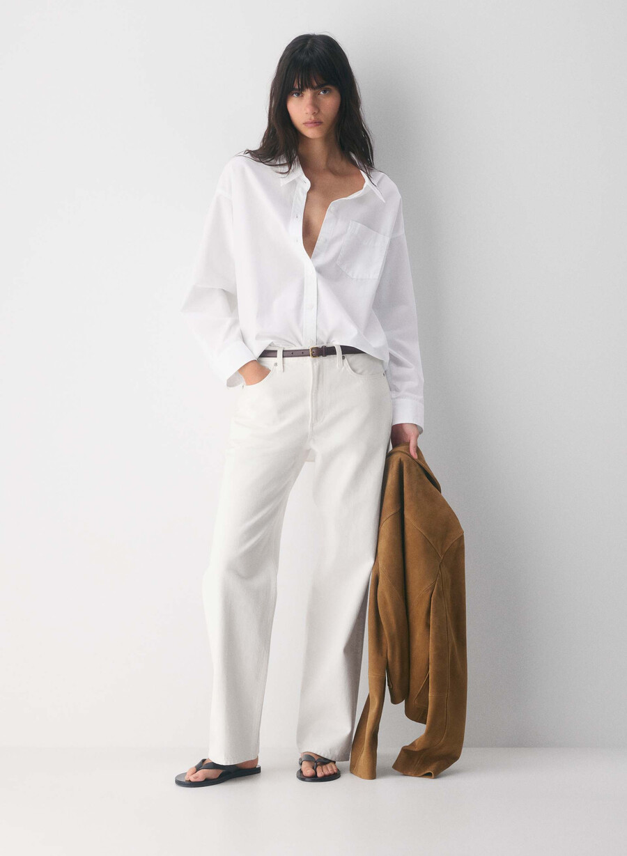 reminisce relaxed poplin shirt bright white