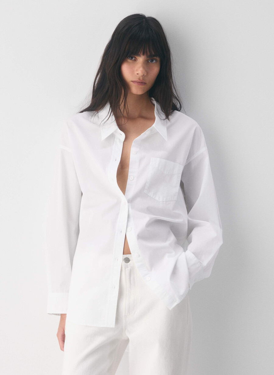 reminisce relaxed poplin shirt bright white
