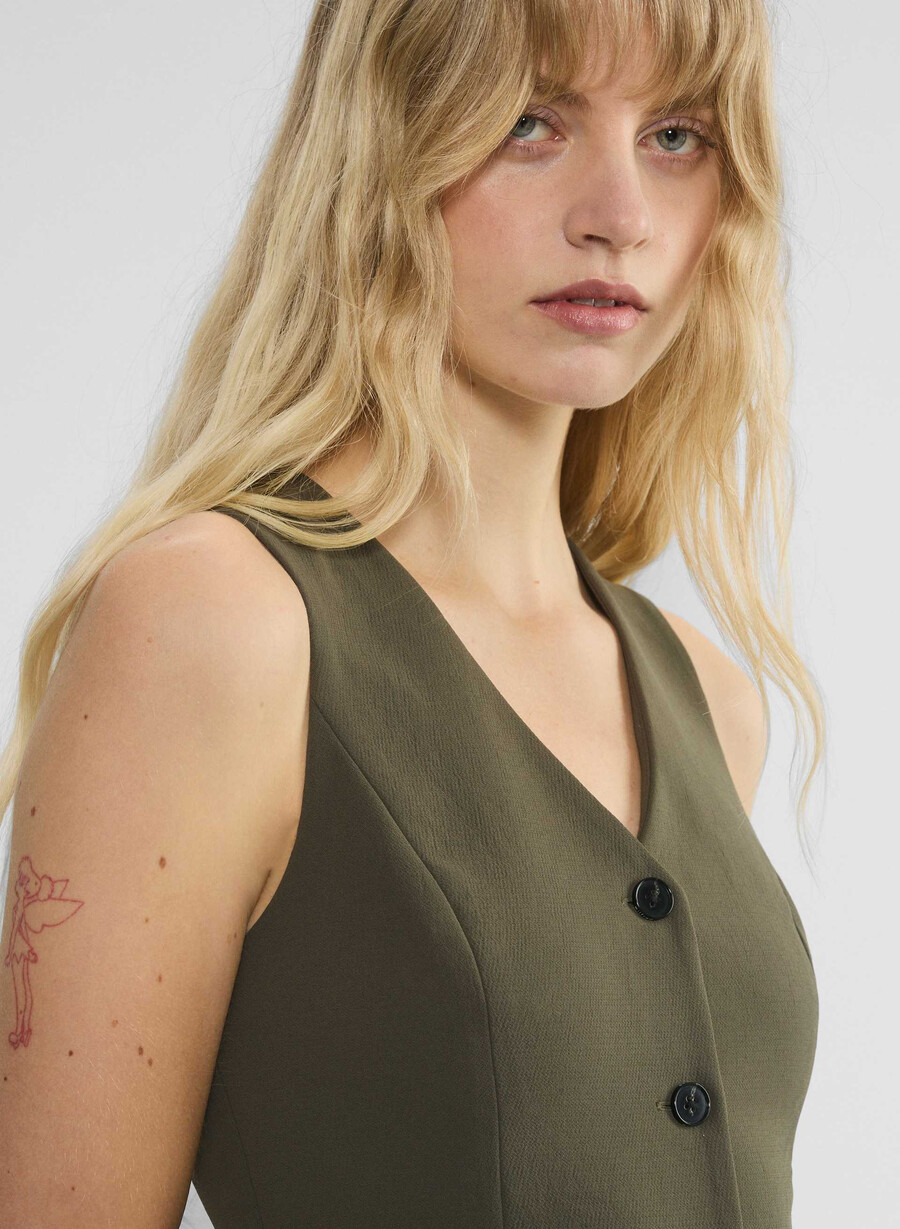 aria dress - crepette dark olive