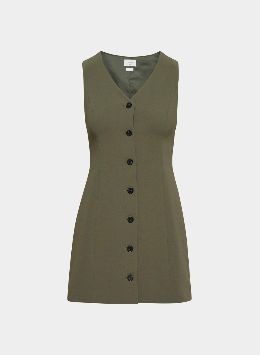 aria dress - crepette dark olive