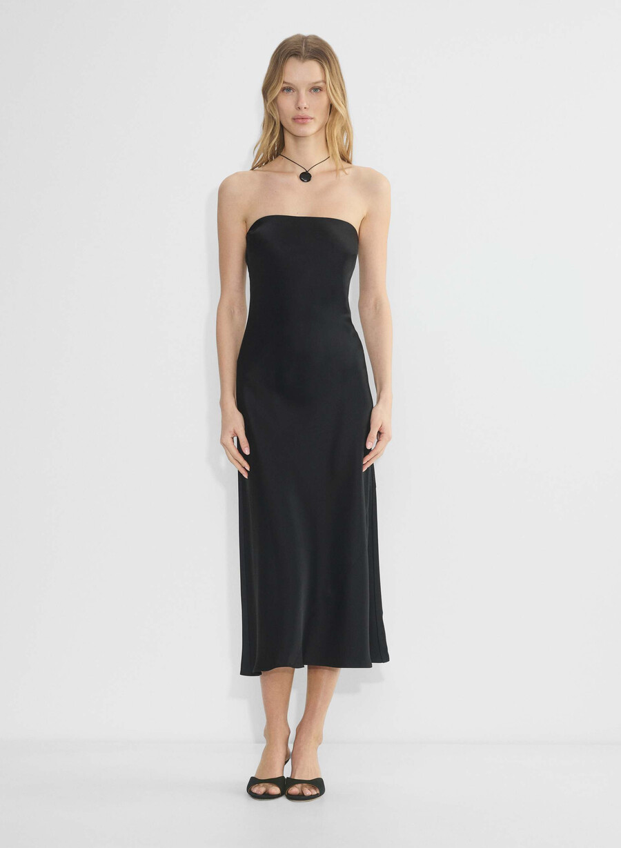 charmaine satin dress black