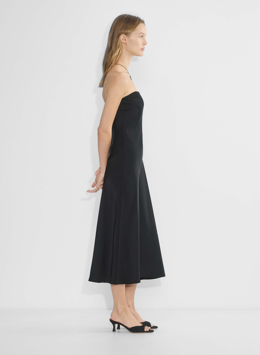 charmaine satin dress black