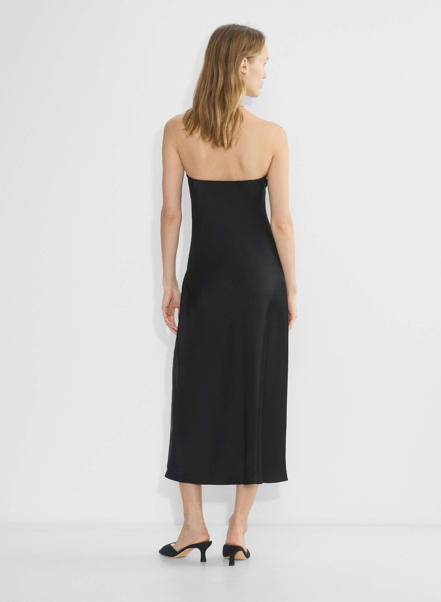 charmaine satin dress black