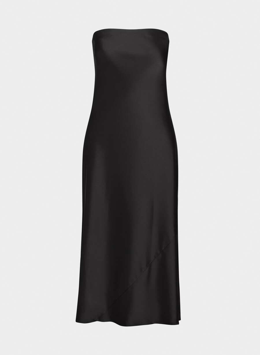 charmaine satin dress black