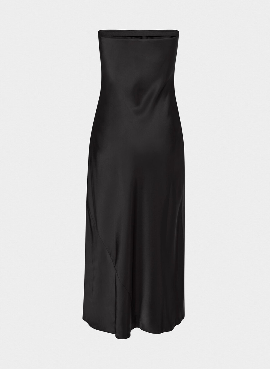 charmaine satin dress black