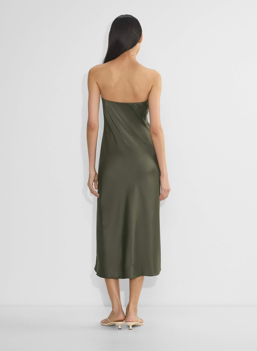 charmaine satin dress dark olive