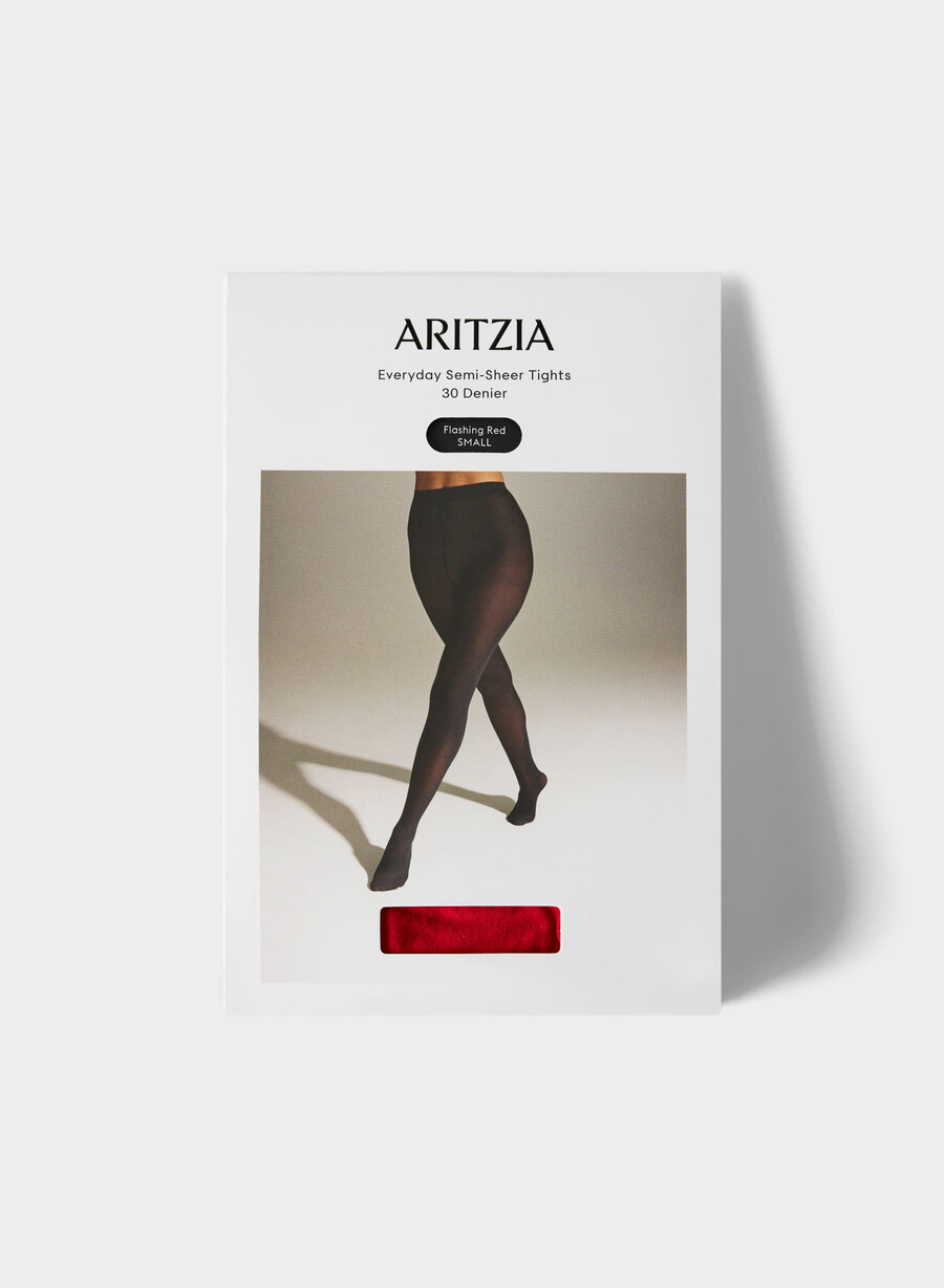 everyday semi-sheer tights flashing red
