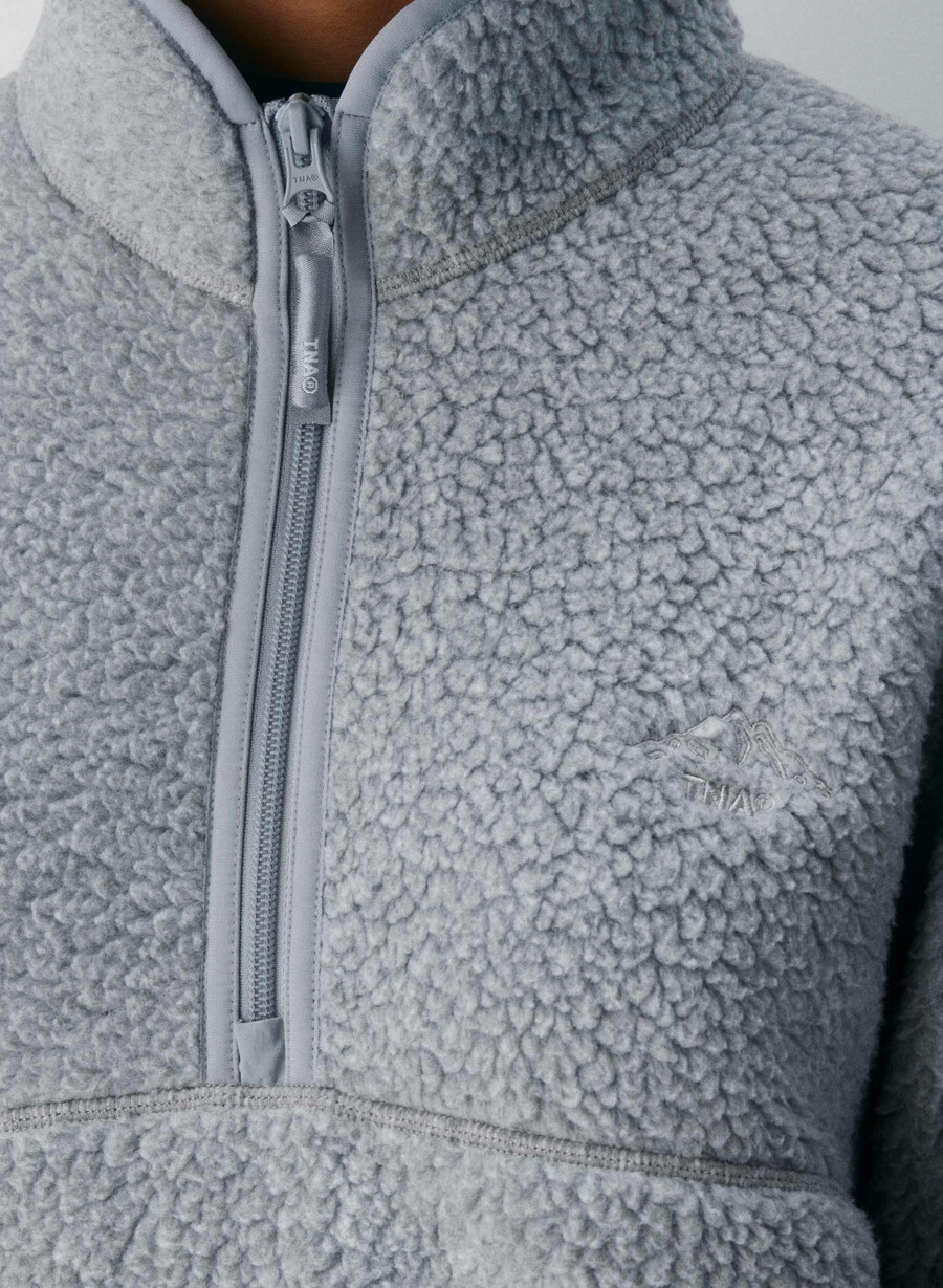 polartec thermal pro 12 zip hi-hip sweater heather athletic gre
