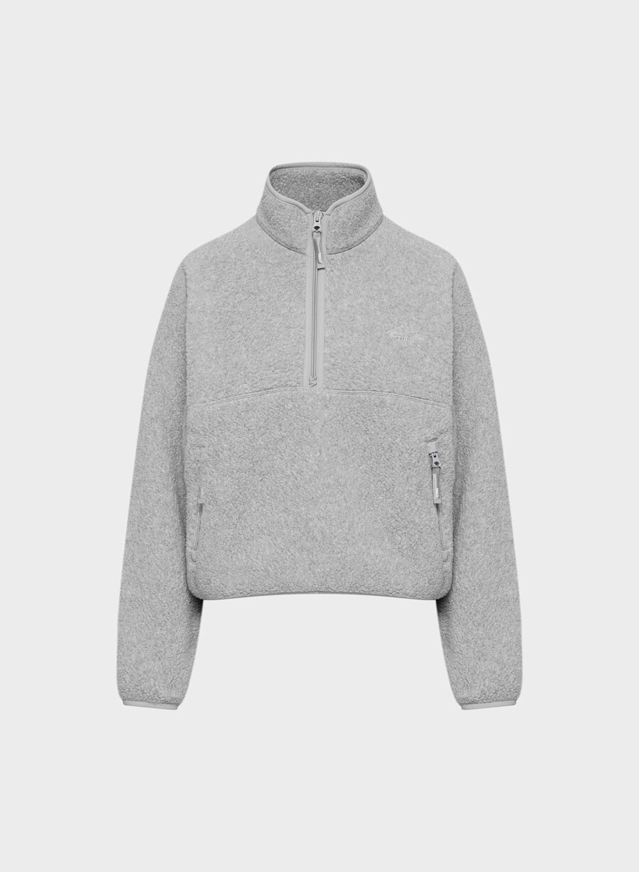 polartec thermal pro 12 zip hi-hip sweater heather athletic gre