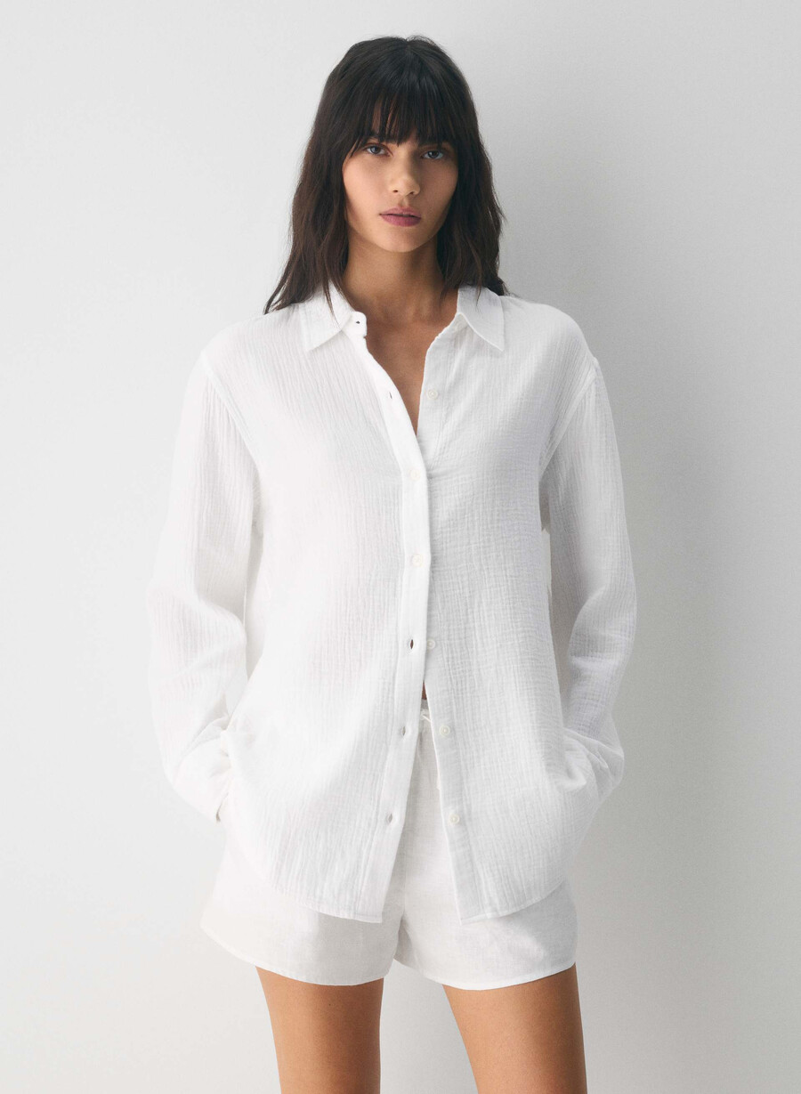 airplush cotton sail shirt white