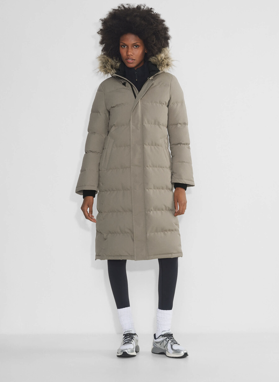the powder parka long - coldstop modern taupe