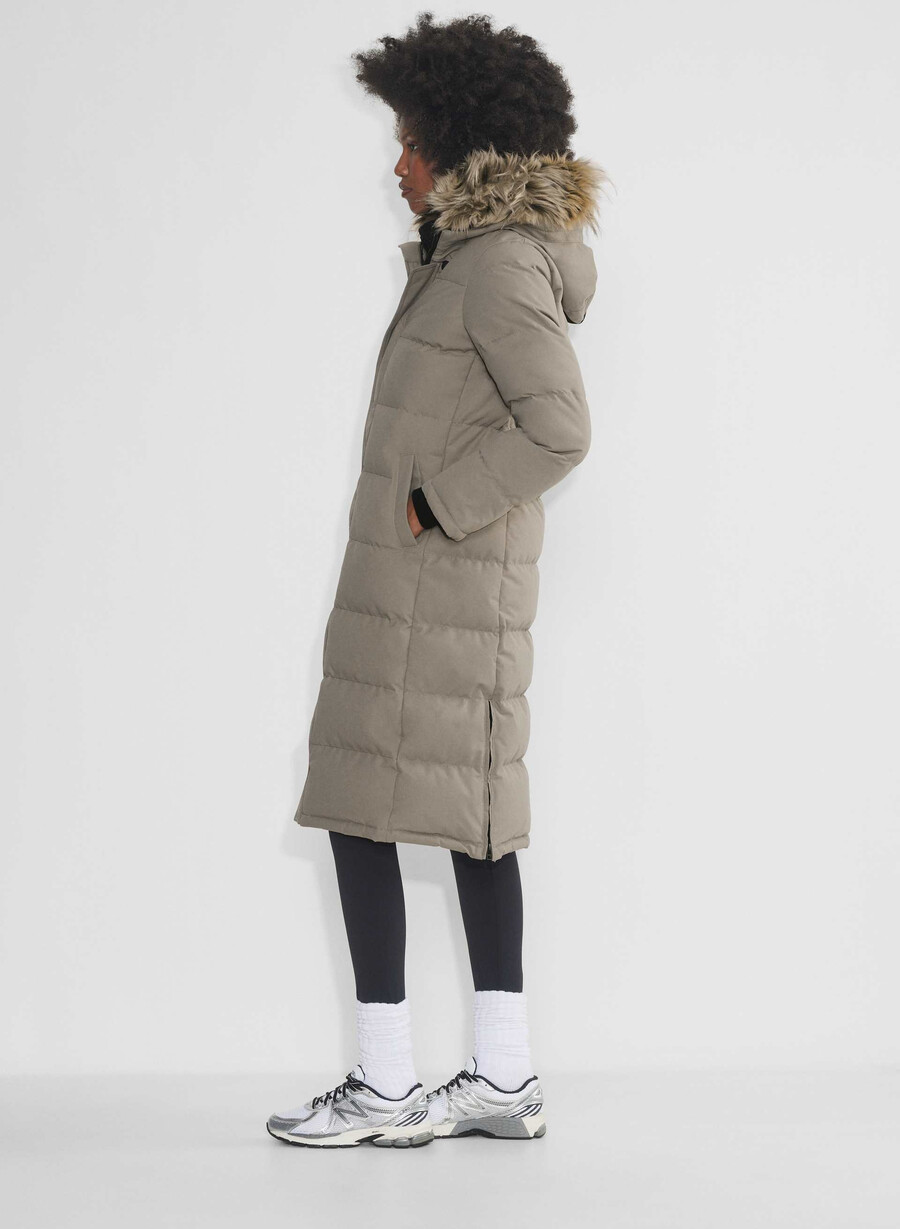 the powder parka long - coldstop modern taupe
