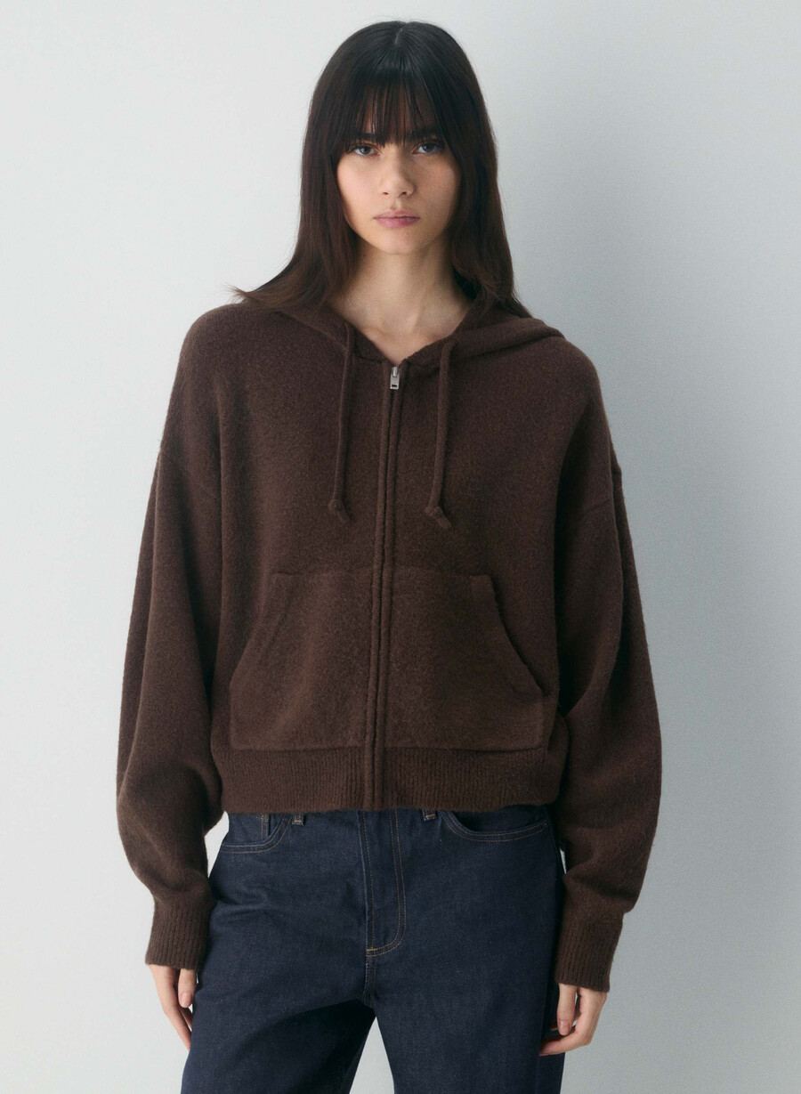 peyton zip hoodie rich mocha brown
