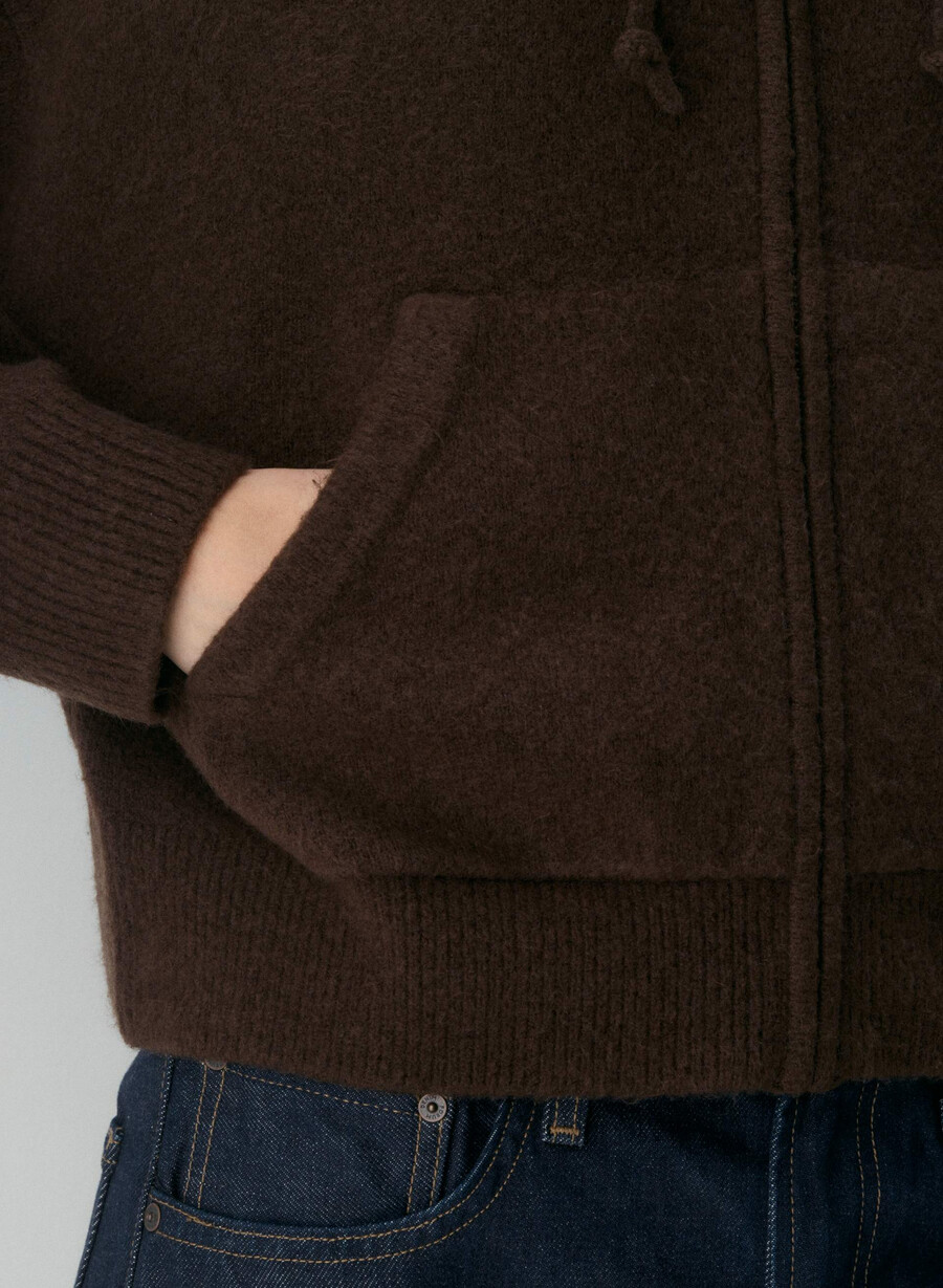 peyton zip hoodie rich mocha brown