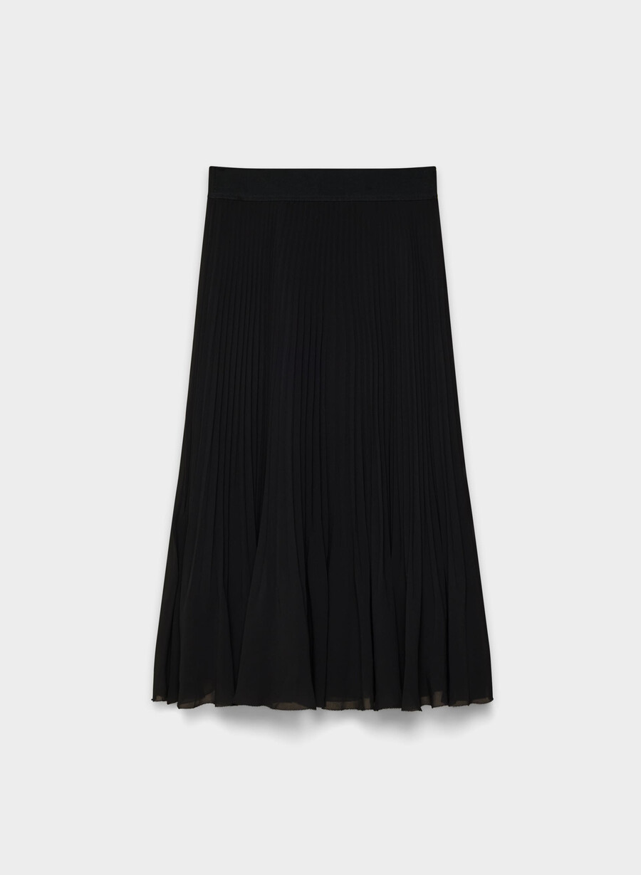 twirl pleated skirt black