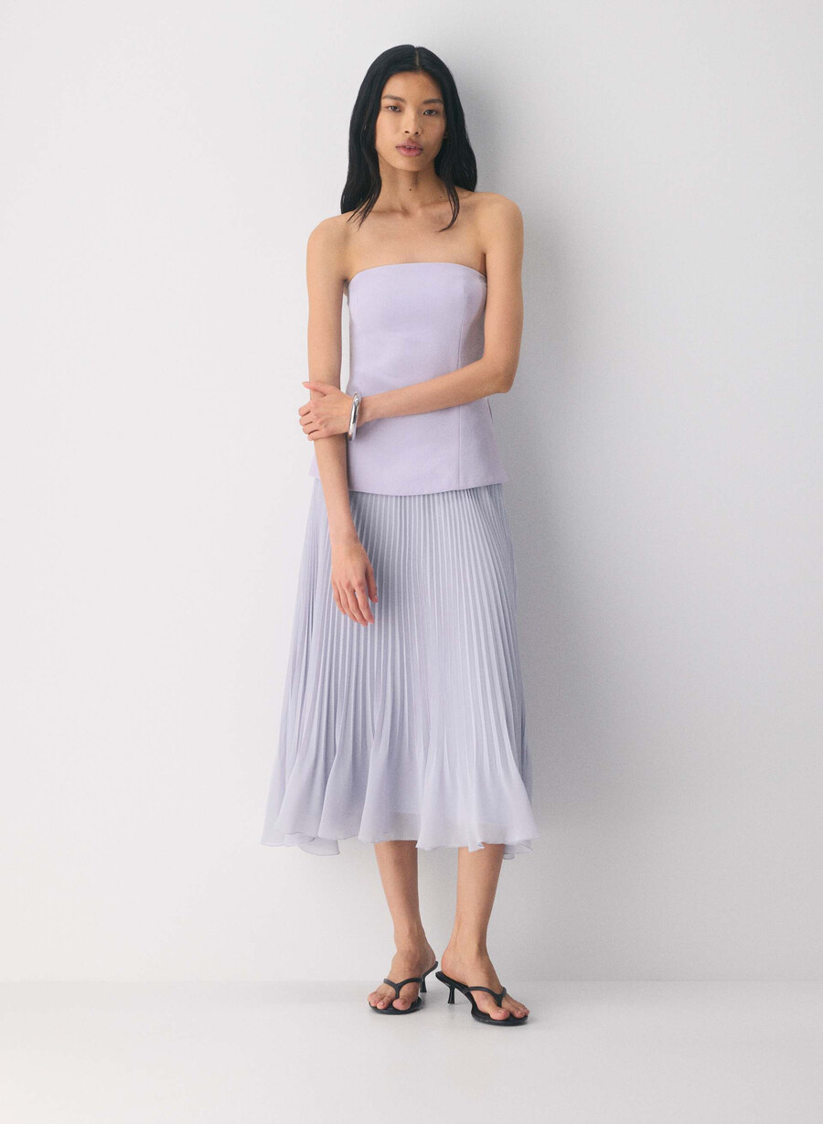 twirl pleated skirt wildflower lilac