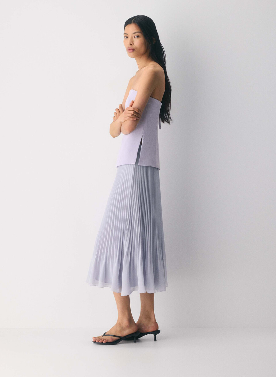 twirl pleated skirt wildflower lilac