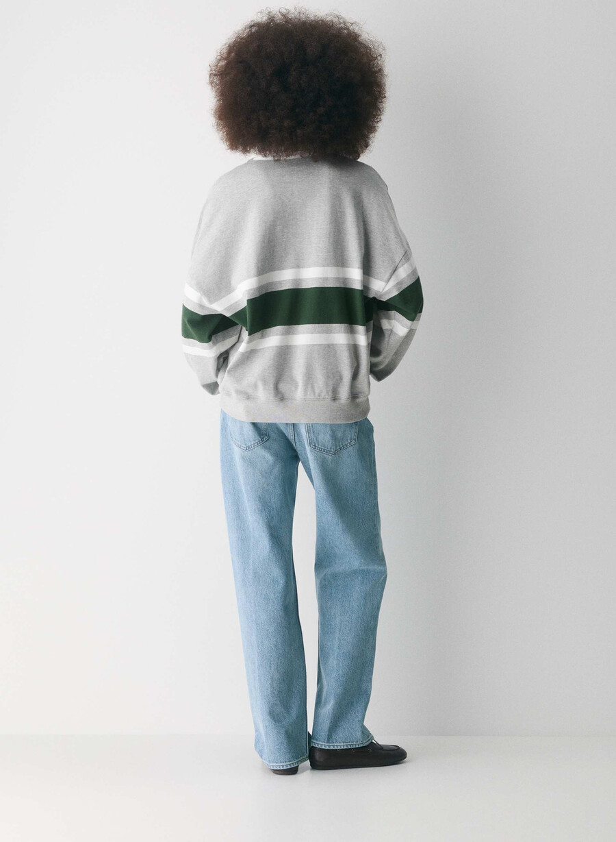 mighty cotton lomu polo longsleeve hthr chrm campus gr