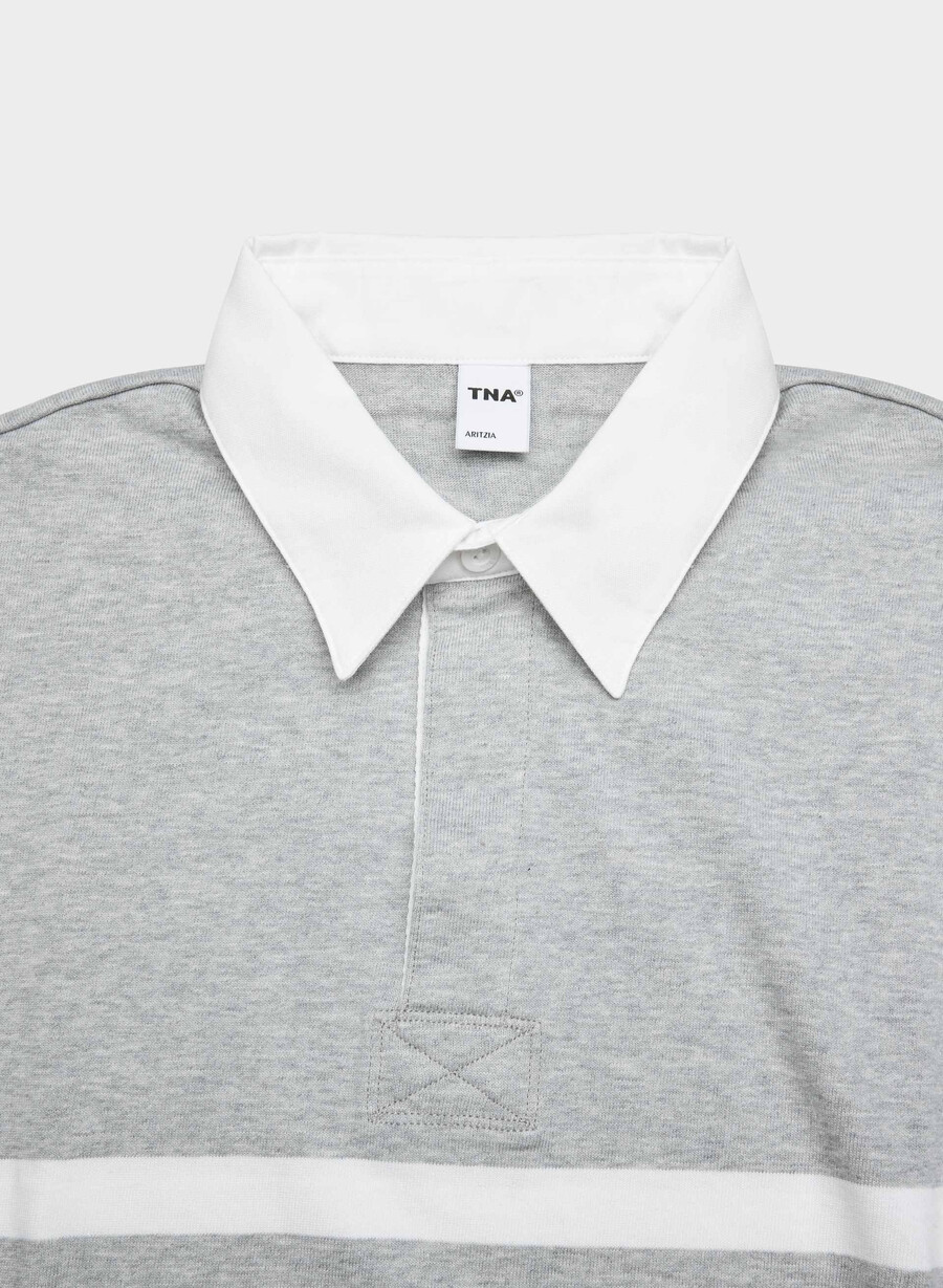 mighty cotton lomu polo longsleeve hthr chrm campus gr