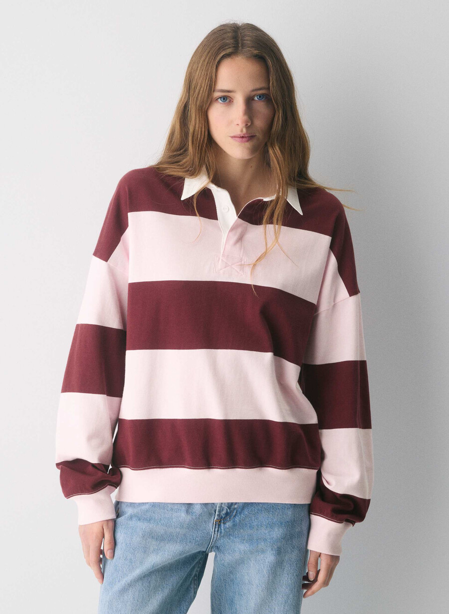 mighty cotton lomu polo longsleeve villa pnk smc brgdy