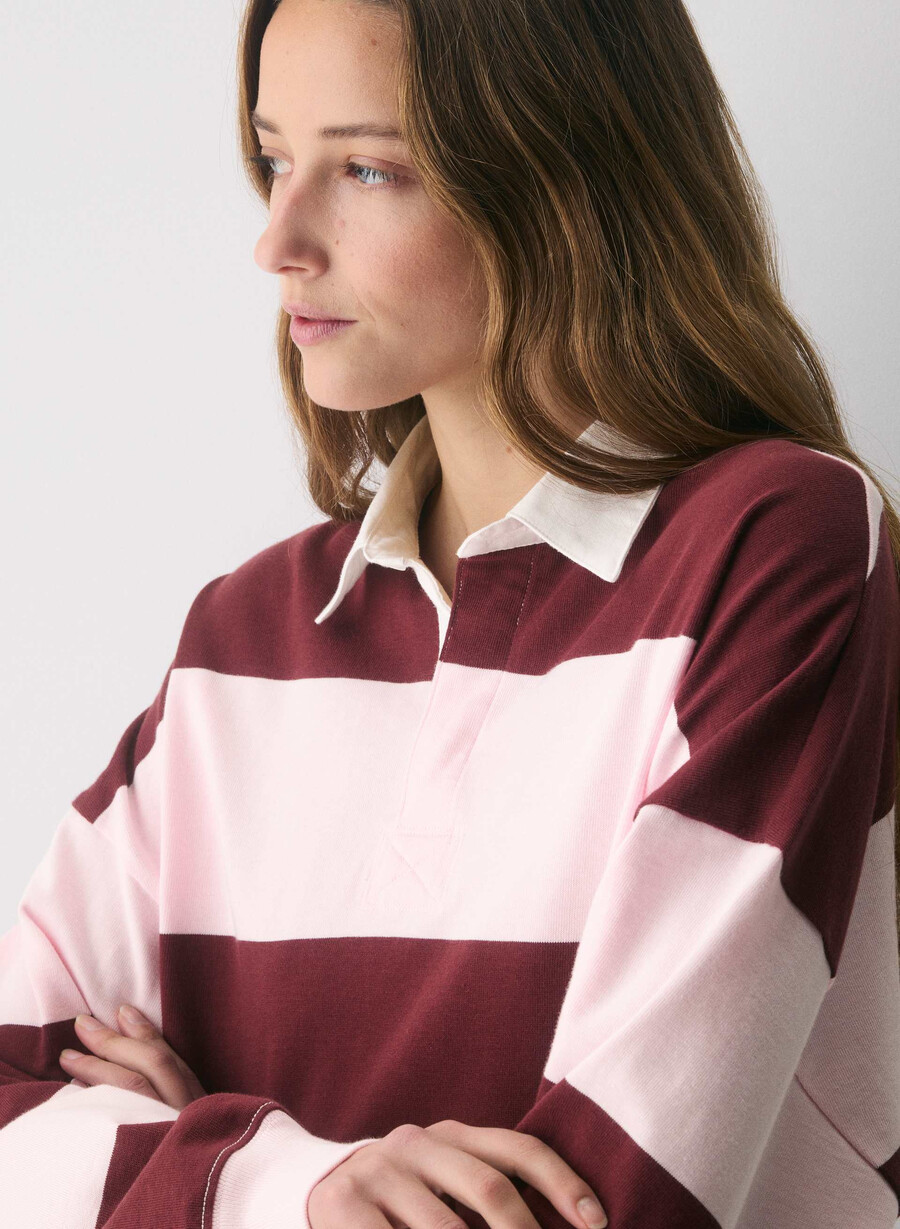 mighty cotton lomu polo longsleeve villa pnk smc brgdy