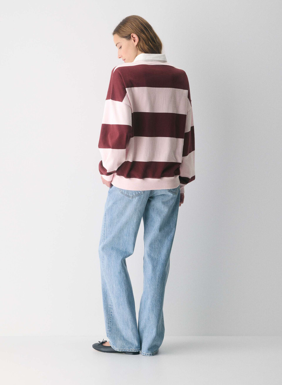 mighty cotton lomu polo longsleeve villa pnk smc brgdy