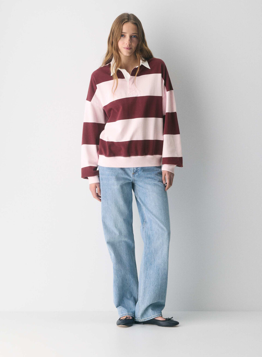 mighty cotton lomu polo longsleeve villa pnk smc brgdy