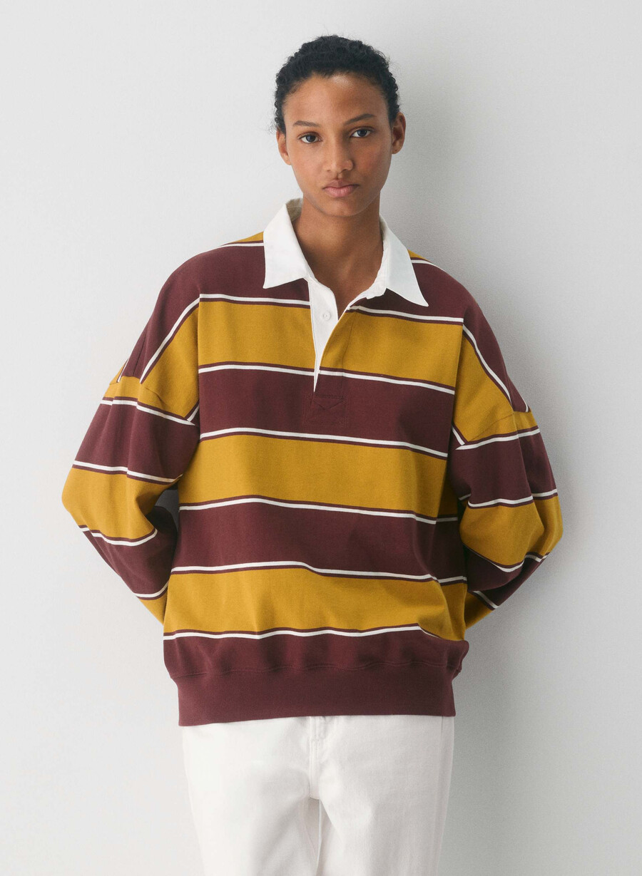 mighty cotton lomu polo longsleeve gld cst ylwsmc brgn
