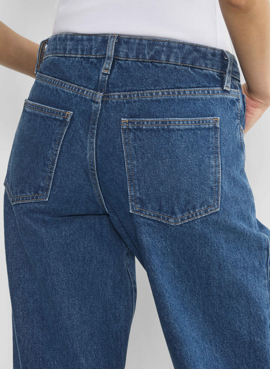 denim forum kai relaxed mid-rise barrel jean no-stress medium blue