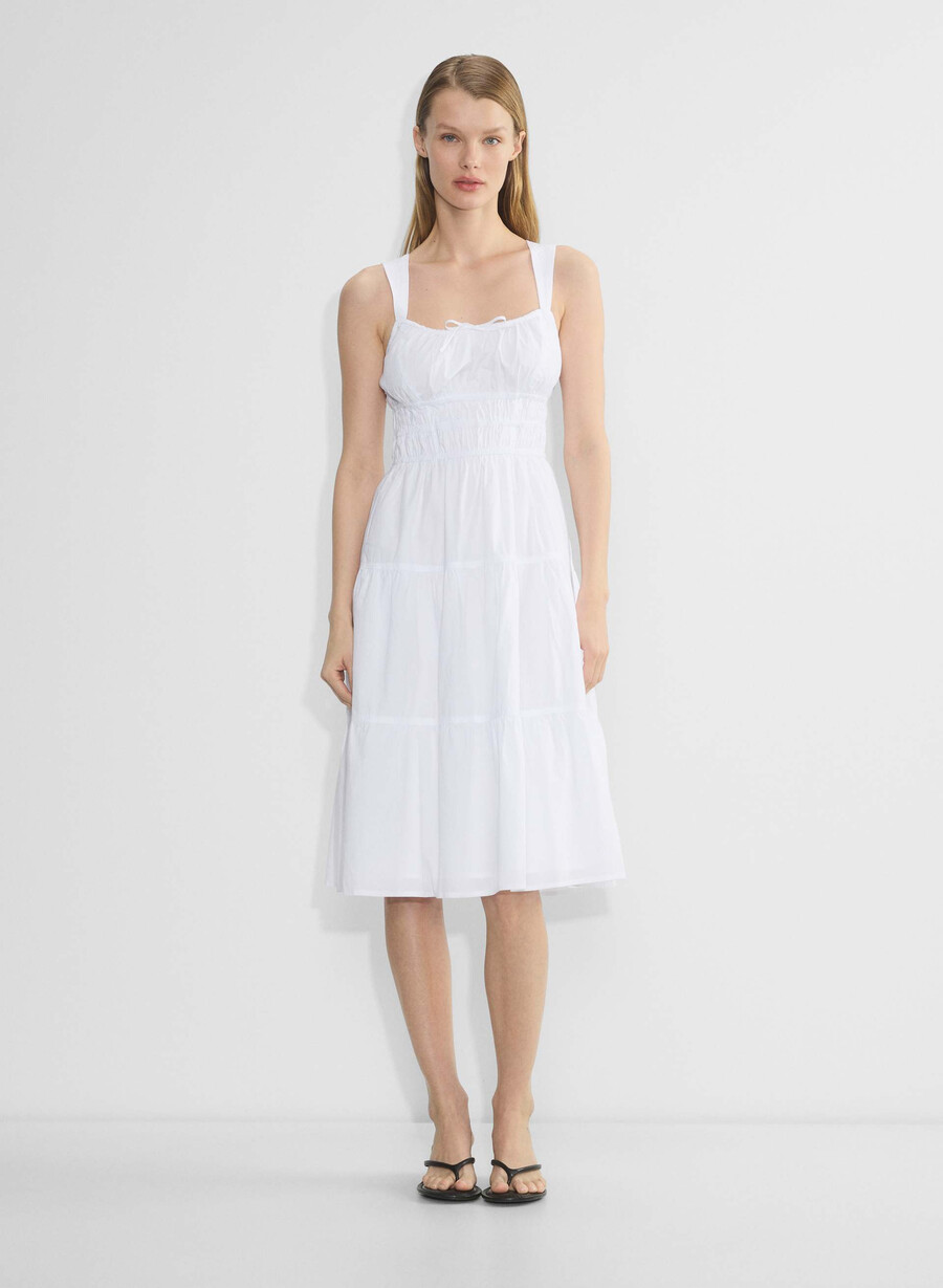 martine poplin midi dress bright white