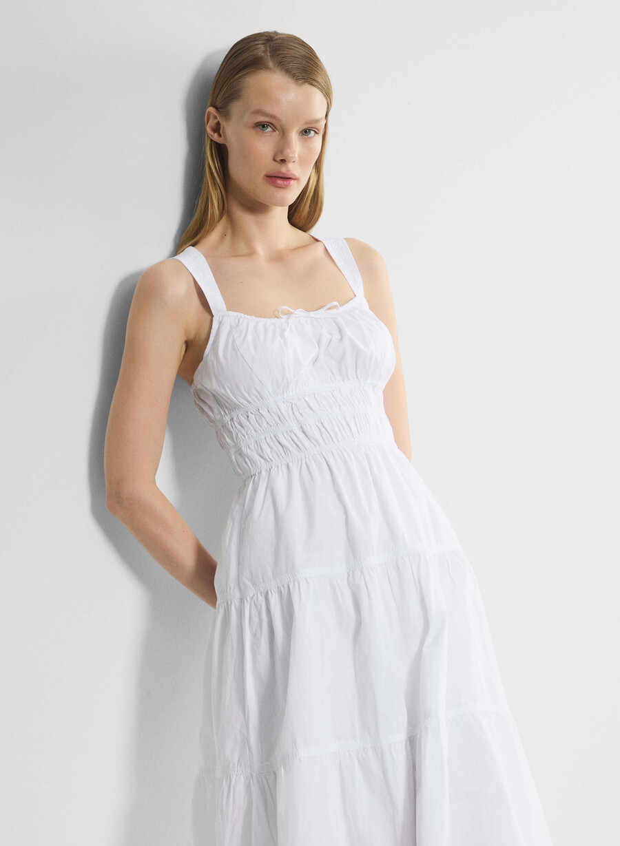 martine poplin midi dress bright white