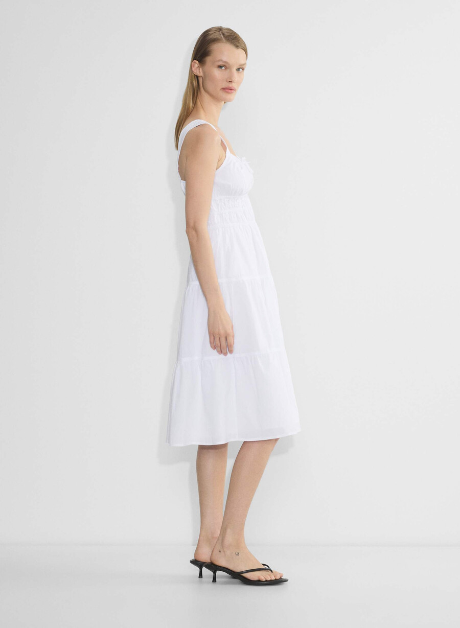 martine poplin midi dress bright white